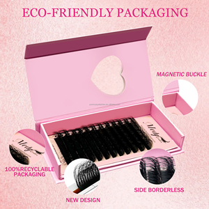 5D Mehrschichtige Kaschmir-Wimpernverlängerungen, Doppelschichtig, 0,07 LCD, 8-15 mm für Fluffige Wimpern und Natürliches Volumen zur Betonung Ihrer Augen - Product Image 4