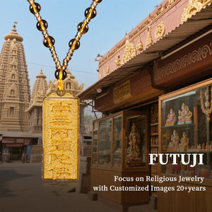 FUTUJIステンレス鋼仏教ペンダントプラーク阿弥陀如来仏典宗教的贈り物 - Product Image 5