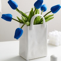 Vase de sac à main en céramique vintage Décoration de table Vase de fleurs créatif en résine