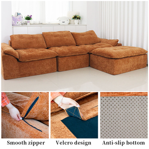 Modern L-Shaped Modular Sectional <b>Sofa</b> for Living Room Apartment Hotel High-Density Foam Free Combination Cloud Couch - Product Image 2