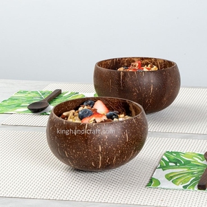 Hand Polished Classic <b>Coconut</b> <b>Shell</b> Bowl Eco-Friendly Lightweight Durable for Smoothie Salad Breakfast Fruit Kitchenware - Product Image 2