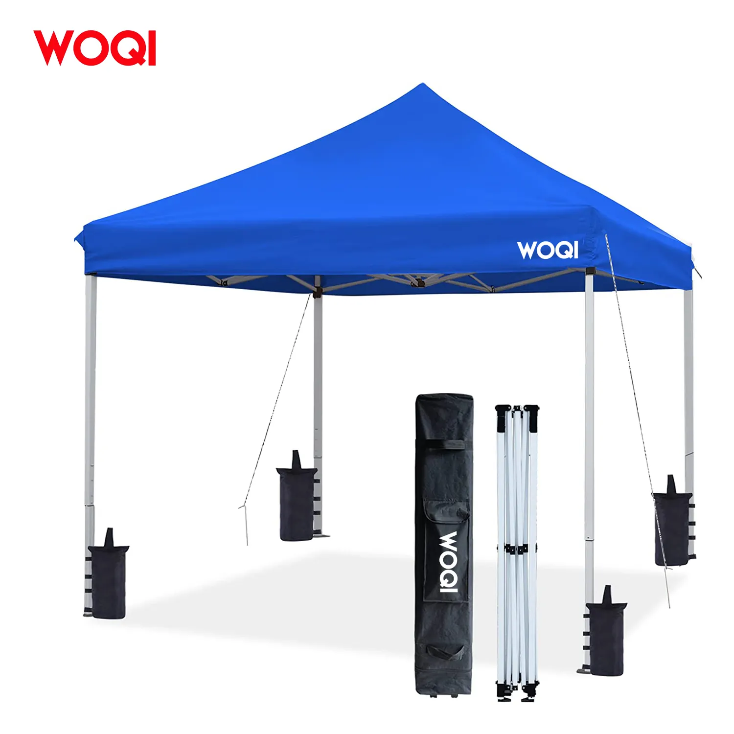 WOQI-Gazebo plegable para exteriores, carpa de Metal portátil resistente, refugio para feria