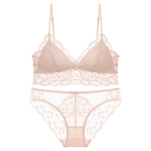 Factory Direct Breathable Wire-free Triangle Cup Underwear <b>Set</b> <b>Sexy</b> Push-up Bra and Panty <b>Set</b> - Product Image 1