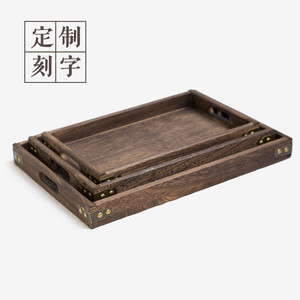 Rectangular Paulownia Wood <b>Tea</b> <b>Tray</b> Japanese Style Lacquered Serving <b>Tray</b> For Hotel Coffee <b>Tea</b> Storage - Product Image 4