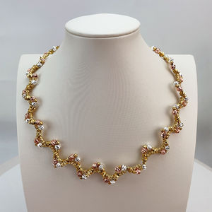 Conjuntos de Joyería de Oro de Dubái, Collar Africano para Novia, Pendientes, Anillo, Pulsera, Conjunto de Joyería de Boda para Mujer de Arabia Saudita, FHK21372 - Product Image 2