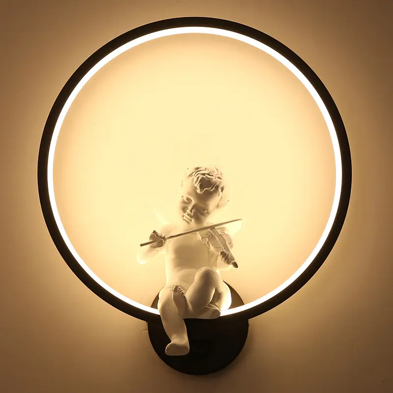 Creatieve Fancy Led Wandlamp Modern Art Ronde Angel Muur Gemonteerd Licht Voor Woonkamer Slaapkamer Lamp Blaker Indoor Home verlichting