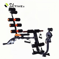 PINJIAN Banc de musculation multifonctionnel six abdominaux en acier et fer, pliable, pour exercices à domicile