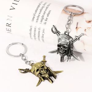Caribbean Pirates Keychain Skeleton Shape Punk Keyring Vintage Aztec Gold Coin Captain Jack Pendant Charm <b>Key</b> <b>Chains</b> - Product Image 5