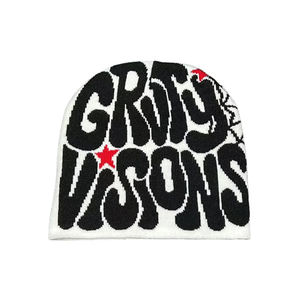 Berretto Invernale Caldo Streetwear alla Moda OEM Ingrosso 100% Acrilico Logo Personalizzato Design con Lettere Y2K Berretto Lavorato a Maglia Jacquard - Product Image 5