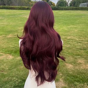 2025 Лидер продаж, популярные модные парики, европейские и американские винно-красные окрашенные кудряющие парики, производитель SM6967 - Product Image 3