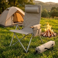 Chaise de camping pliante portable d'extérieur en aluminium, inclinable à 4 positions, réglable, vente chaude en gros