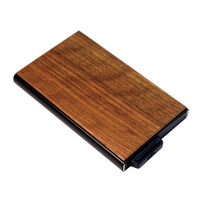 Dompet Minimalis untuk Pria, Dompet Minimalis Kayu dengan Pemegang Kartu Pop Up Ramping RFID Minimalis