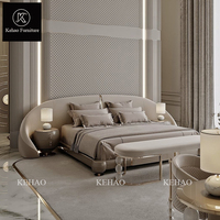2024 Designer High End Villa Möbel Luxus Samt bett Großes Kopfteil Bett Set Kingsize-Bett mit Aufbewahrung funktion