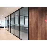 FlexSpace 2024 nouveau Double cloison en verre cloison de séparation de pièce écran de séparation en acier inoxydable cloison de bureau en verre