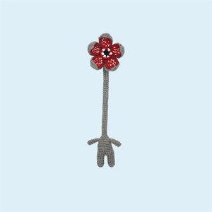 Pendentif <span class=keywords><strong>Fleur</strong></span> Gloutonne au Crochet Fait Main, <span class=keywords><strong>Petit</strong></span> Homme Magique Tacheté Rouge <span class=keywords><strong>et</strong></span> Gris, Accessoire de Sac <span class=keywords><strong>et</strong></span> Clés Tricoté - Product Image 5