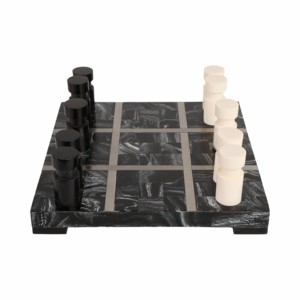 Set da gioco Tic Tac Toe con tavola in marmo, gioco da tavolo classico per l'arredamento del soggiorno e riunioni di famiglia - Product Image 3