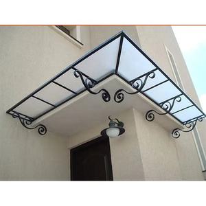 Pergola Classica in <span class=keywords><strong>Ferro</strong></span> Battuto su Misura con Tetto in <span class=keywords><strong>Vetro</strong></span> Temperato, Telaio Zincato a Caldo, Finitura Nera - Product Image 4