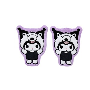 Cute Cartoon Kuromi Embroidery Hanging Quick-Dry <strong>Children's</strong> Small Kitchen Coral Fleece <strong>Hand</strong> Towel - Product Image 5