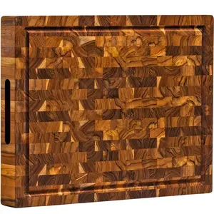 Оптовая продажа, очень большой толстый деревянный разделочный блок, набор деревянных разделочных досок из тикового дерева