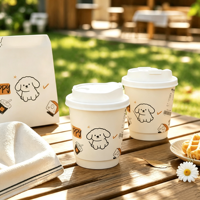 Gobelet en papier à double paroi avec barrière thermique, faible quantité minimale de commande, pour le stock de vente au détail et les configurations de restauration commerciale temporaires