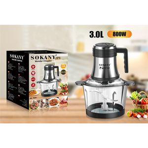 Procesador de alimentos multiusos portátil casero, tazón de acero inoxidable de vidrio eléctrico, <span class=keywords><strong>picadora</strong></span> de carne - Product Image 2