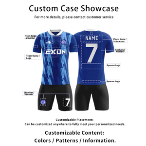 EXON Luxury Customworld Events Geïnspireerd Voetbaltenue Volledige Sublimatie 3D Siliconen Logo Borduurwerk Voetbalclub Uniform - Product Image 3