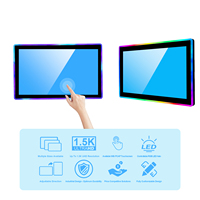 Nouvel écran tactile LED de 27 pouces avec cadre en aluminium, écran tactile capacitif, interface DVI/USB pour machine de jeu vidéo P-og (FHD 1920x1080)