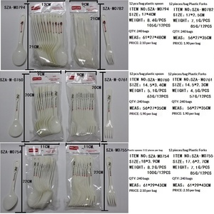 Set di Posate in Plastica Bianche Stampate per Commercio Estero: Forchette e Cucchiai (12 Pezzi per Sacchetto); Set Moderno Minimalista Stile Occidentale - Product Image 2