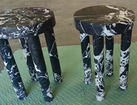 Meubles modernes d'usine Table de socle d'extrémité en pierre de marbre antique grand naturel Canapé noir en marbre Table basse centrale de luxe moderne en marbre