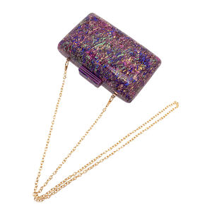 Sac à main élégant en acrylique marbré pour femmes Sac à main de soirée en acrylique carré Sac à main de fête de mariage - Product Image 3