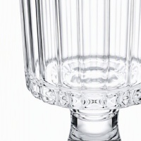 Coupes à glace en verre gaufré français de luxe, rayées, sur pied haut, pour yaourt et fruits, gobelet anti-fuite