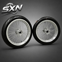 Roues Supermoto chromées argentées de 17 pouces pour vélo électrique haute performance Light Bee X LBX Talaria MX4 MX3 X3, pneu 70/90