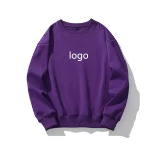 Wholesale High Quality Supplier Custom Design Logo Graphic Printed Embroidered Unisex Blank Plain Oversized Men'S Purple Hoodies