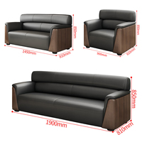 SF-12 Mobilier de bureau commercial moderne, canapé de réception, canapé de bureau en cuir, ensemble de canapés de bureau