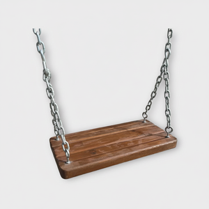 Traditional Wooden Porch <b>Swing</b> Chair with Galvanized Chain Rustic Outdoor Furniture for 1 Person Use Traffic - Product Image 2