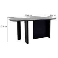 Table à manger noire robuste et moderne pour salle à manger