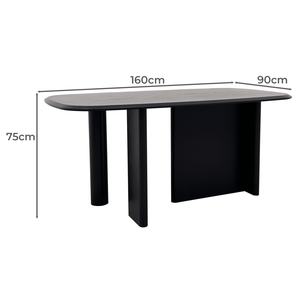 Table à manger noire robuste et moderne pour salle à manger - Product Image 2