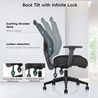 Chaise de bureau ergonomique pivotante en maille avec dossier réglable pour ordinateur, vente en gros