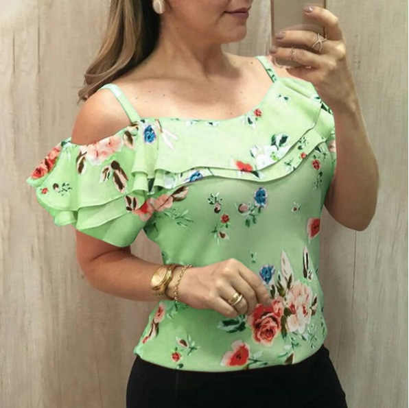 ruffle sleeve off the shoulder top