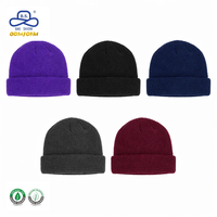 Gorro de Punto Tipo Waffle Personalizado de Fábrica OCS BSCI, Textura Térmica, Grueso, con Puño, Cálido, Unisex, para Invierno, para Venta al por Menor