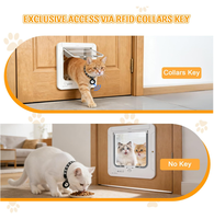 Porte Intelligente pour Animaux de Compagnie avec Capteur de Collier RFID, Contrôle par Application, Verrouillage à 4 Voies, Porte Automatique pour Chats et Chiens en ABS