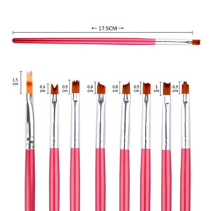 8 Pcs Nail Art Brush <b>Set</b> Wooden Handle Petal Pattern Irregular Hair Tip Nylon <b>Crimped</b> Ferrule Manicure Salon Nail Pen Kit - Product Image 3