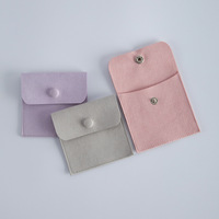 Personalisierte Schmuckbeutel aus Mikrofaser mit Eigenem Logo, 8x8cm, Luxuriöse Samt-Schmuckverpackung, Individueller Schmuckbeutel mit Knopf und Logo