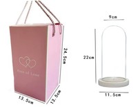 Vente chaude LED Lumière Verre Dôme Galaxy Rose Fleur avec Papillon pour Thanksgiving Noël Saint Valentin Fête des Mères