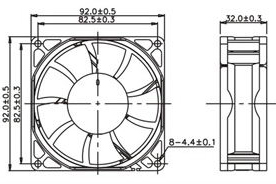 Kipas Pendingin DC <span class=keywords><strong>Toyon</strong></span> TD9232 12V/24V Aliran Udara Kuat Kecepatan Tinggi Bantalan Bola Rendah Kebisingan untuk Elektronik dan Peralatan Industri - Product Image 3