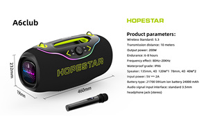 ลำโพงพกพา HOPE STAR A6CLUB 200W กันน้ำระดับ IPX6 พร้อมไฟ RGB เชื่อมต่อ TWS ลำโพงไร้สายสำหรับใช้ในบ้าน/งานปาร์ตี้/กลางแจ้ง/ชายหาด - Product Image 6