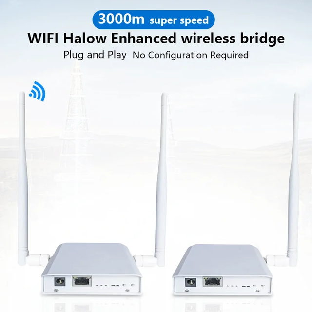 2.4G&WiFi to Wifi HaLow Wireless Gateway Wireless Extender Bridge for 1km WiFi 4 HaLow Dual-band Long Distance