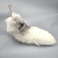 Pendentif en fourrure de renard véritable extra-large, porte-clés, breloque de sac, accessoire de performance, accessoire de déguisement, entièrement fait main, 40x20cm