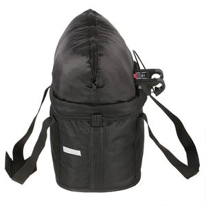 Cesta plegable negra para bicicleta, bolsa de almacenamiento de tela metálica duradera para bicicletas eléctricas y de uso diario, con soporte para manillar - Product Image 5