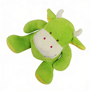 Customized Green cow plush, Cow stuffed animal, <b>Cute</b> cow plushie, Farm animal plush, Green bull plush toy - Product Image 3